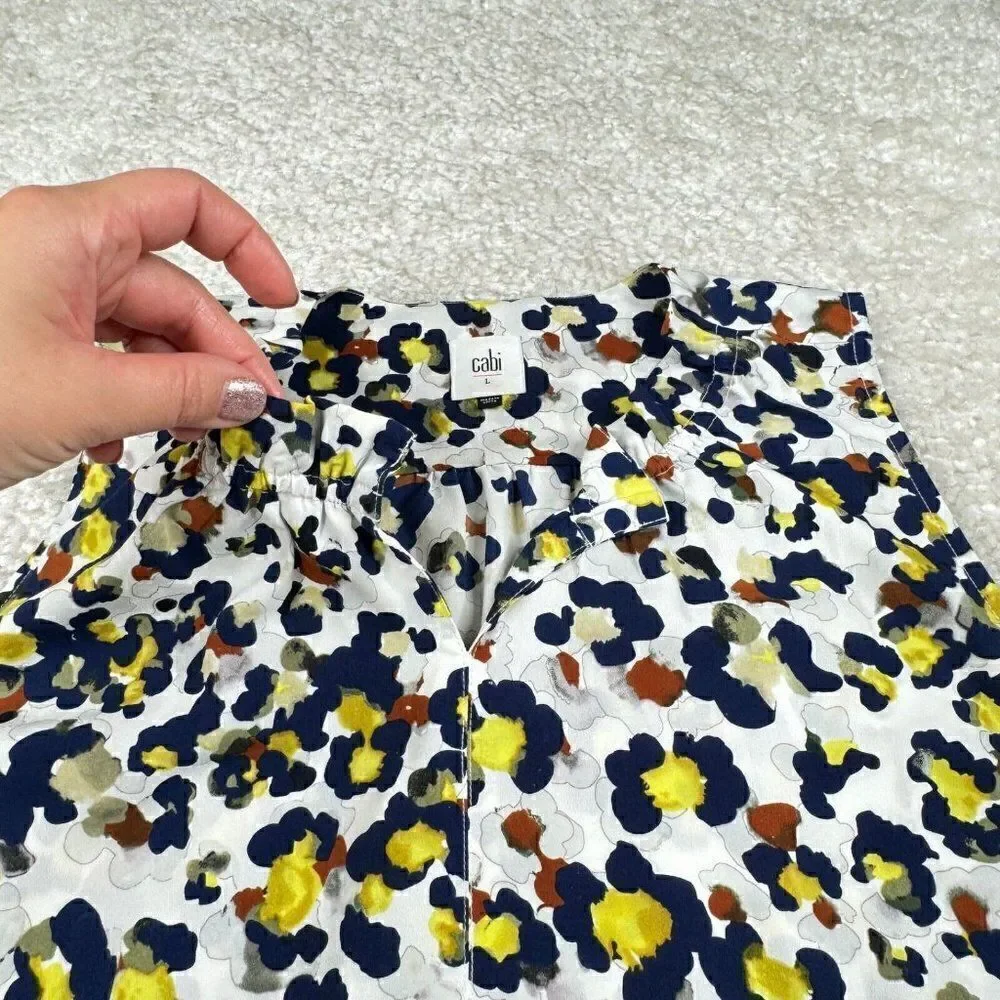 Cabi Fierce Seeing Spots Animal Print Sleeveless Blouse